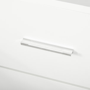 HOMCOM Mesita de Noche Moderna Mesilla de Noche con 2 Cajones Mesita Auxiliar para Salón Dormitorio Carga 30 kg 45x39,5x49 cm Blanco