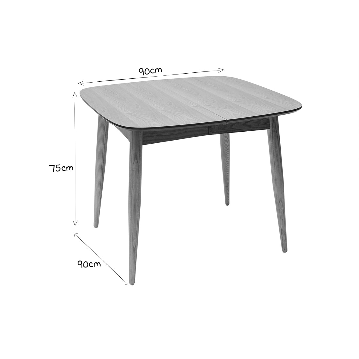 Table à manger extensible carrée en bois clair L90-130 cm NORDECO