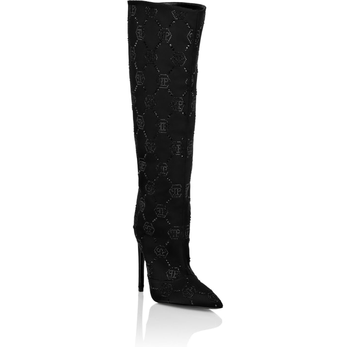 PHILIPP PLEIN Boots High Heels Mid MONOGRAM
