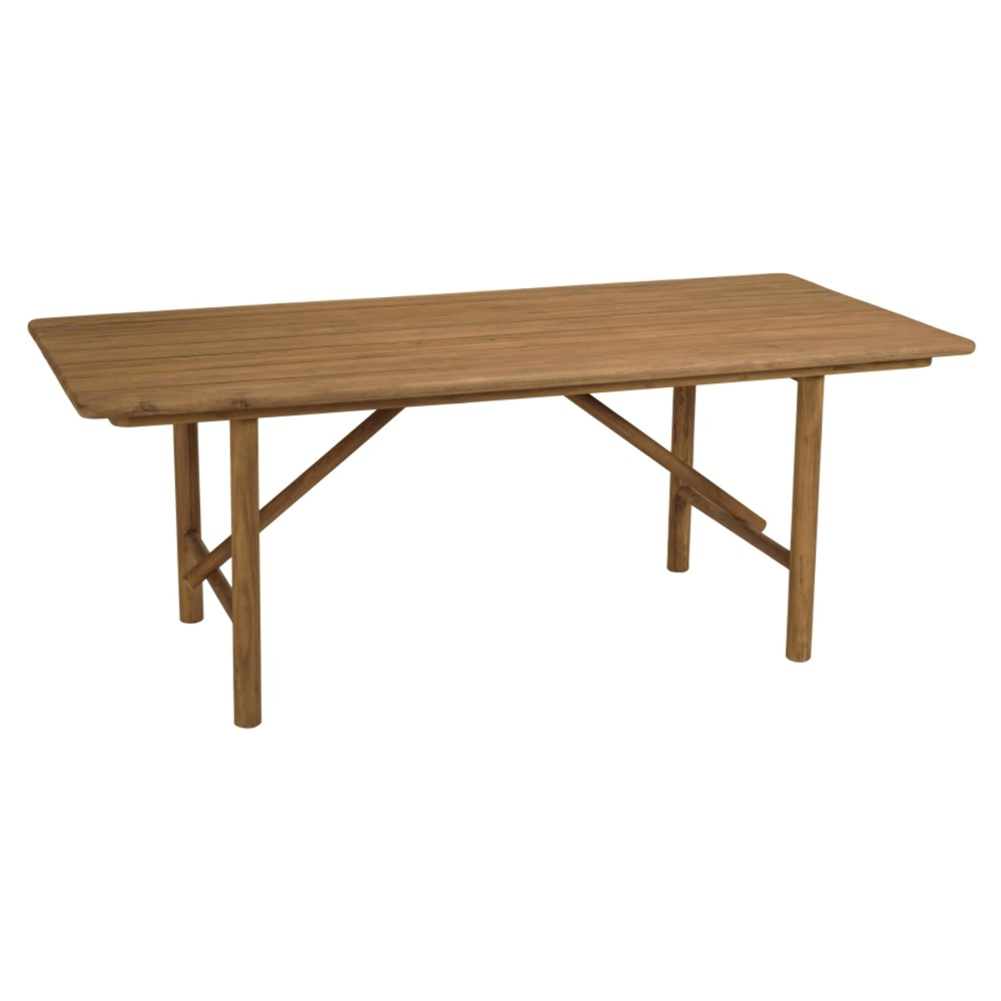 COLINE - Table à manger de jardin 200x100cm en bois de teck recyclé