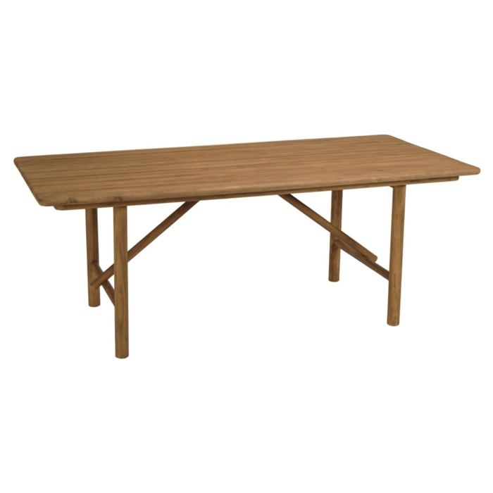 COLINE - Table à manger de jardin 200x100cm en bois de teck recyclé