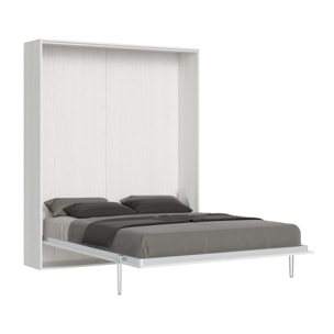 Cama abatible 160 vertical Kentaro Fresno Blanco