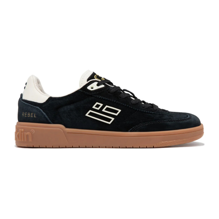 Zapatillas Bajas Piel Serraje Rebel Basic Flag Negro D.Franklin