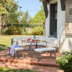 Salon, table de jardin aluminium 9 places CONVIVIO