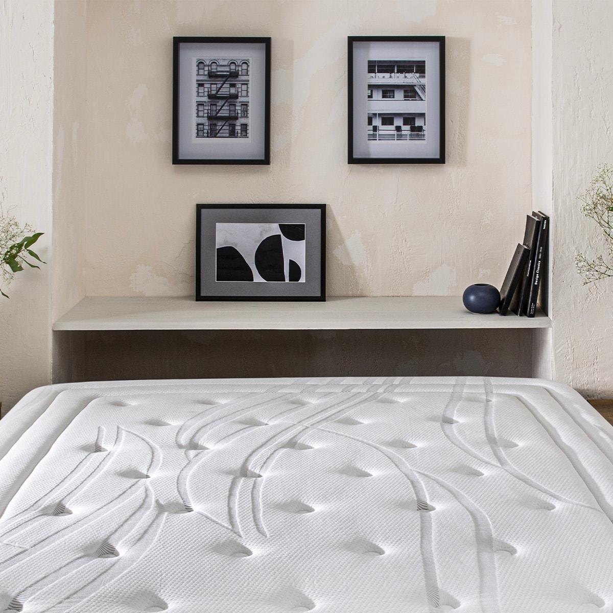Matelas Hybride Privilège, soutien ferme, 30 cm, Mémoire de Forme Haute Densité & Ressorts Ensachés