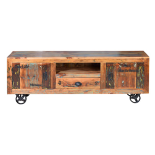 Mueble tv - madera reciclada - 55x160x40cm