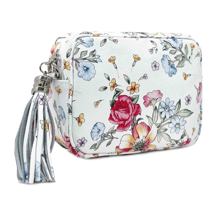 Chicca Borse - Tracollina Clutch Donna in Vera Pelle - Colore Fiori
