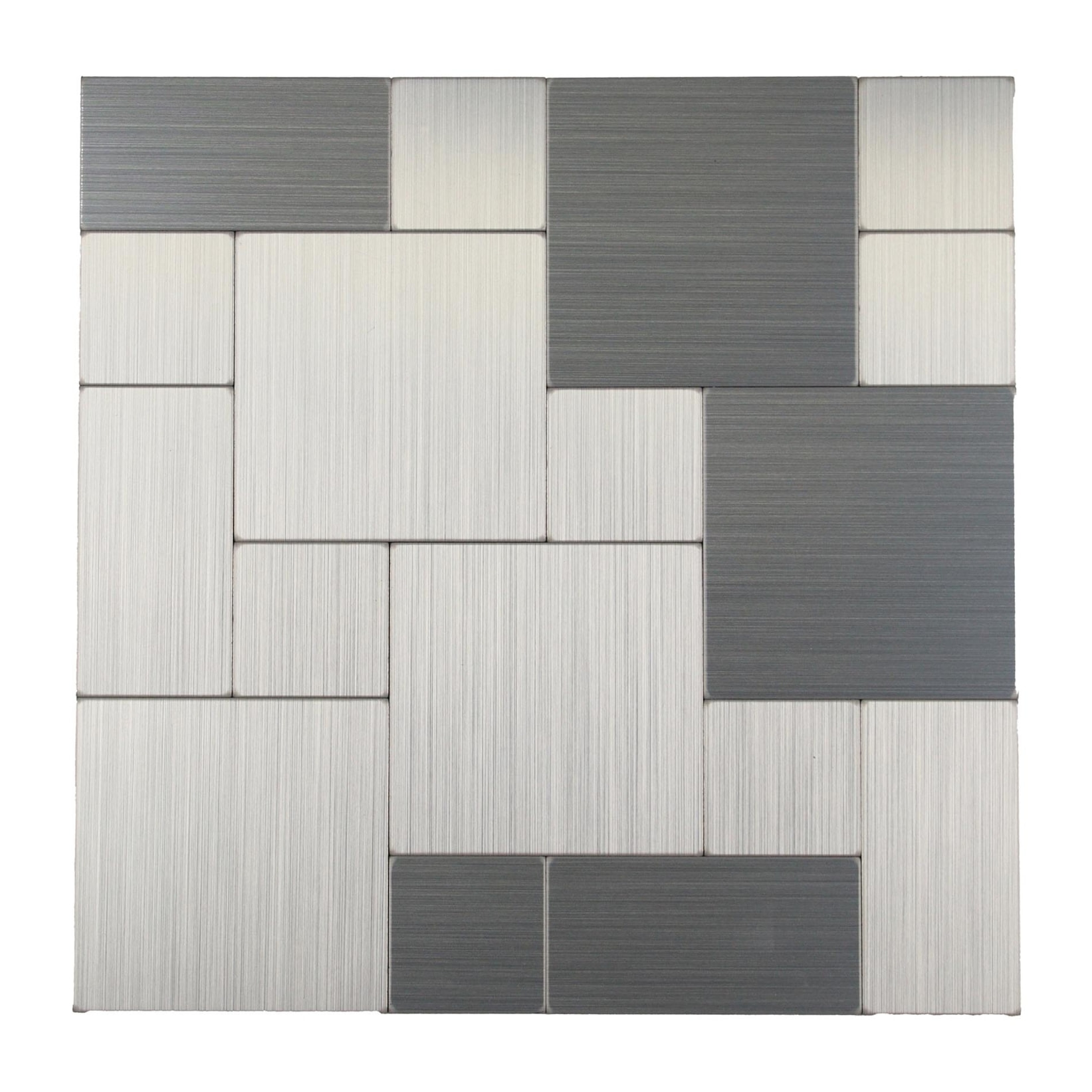 Crédence adhésive murale 3D  - Effet tressé 4 pièces - Argent
