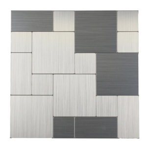 Crédence adhésive murale 3D  - Effet tressé 4 pièces - Argent