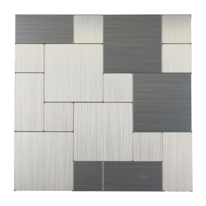 Crédence adhésive murale 3D  - Effet tressé 4 pièces - Argent