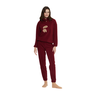Pigiama donna lily in paris in pile con collo tre bottoni Noidinotte