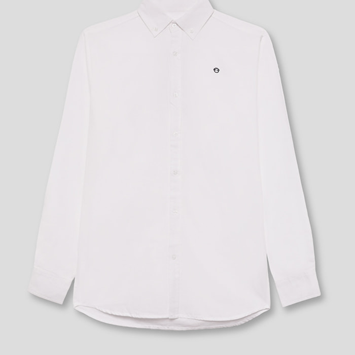 Polo Niño Manga Larga de Punto Camisa 100 % Algodón Color Blanco, Cuello Button-Down, Botones Frontales, Logo Bordado | Color: Blanco | Street Monkey