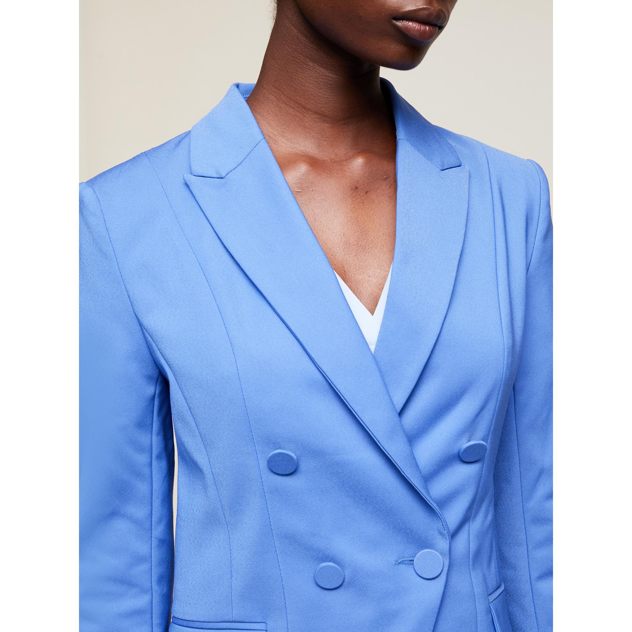 Motivi - Blazer perfilada de color liso - Azul aciano