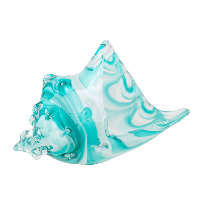 J-Line Presse-papier Seashell - verre - turquoise