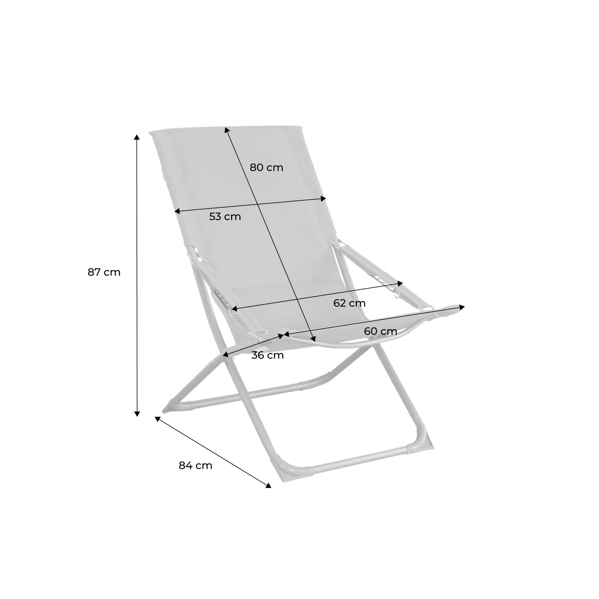 Lot de 2 chaises pliantes terracotta PARMA en acier / polyester 600D. 84 x 62 x 87 cm