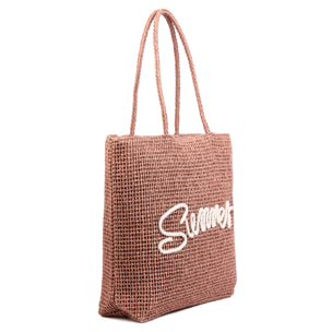 Bergeggi Borsa shopper Donna. Realizzata in carta intrecciata design "Summer"