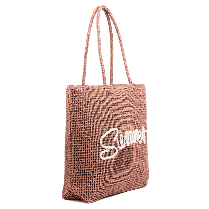 Bergeggi Borsa shopper Donna. Realizzata in carta intrecciata design "Summer"