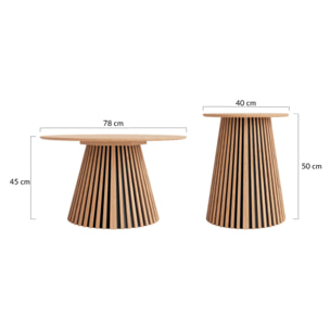 Freya - ensemble table basse et bout de canapé - Effet noyer