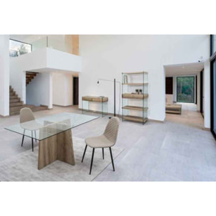 CONSOLLE KENYA 2 Cassetti in Vetro e MDF 110X40 cm