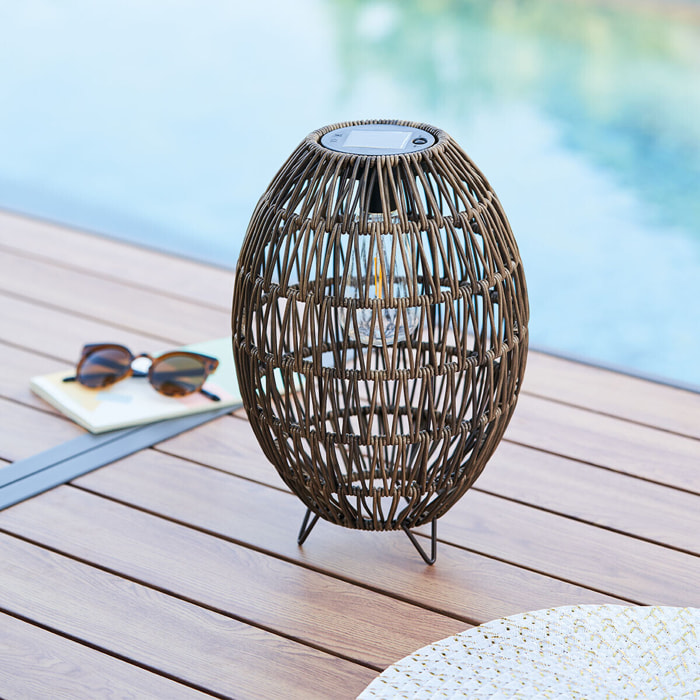 Lampe solaire "Ravi" beige H32cm