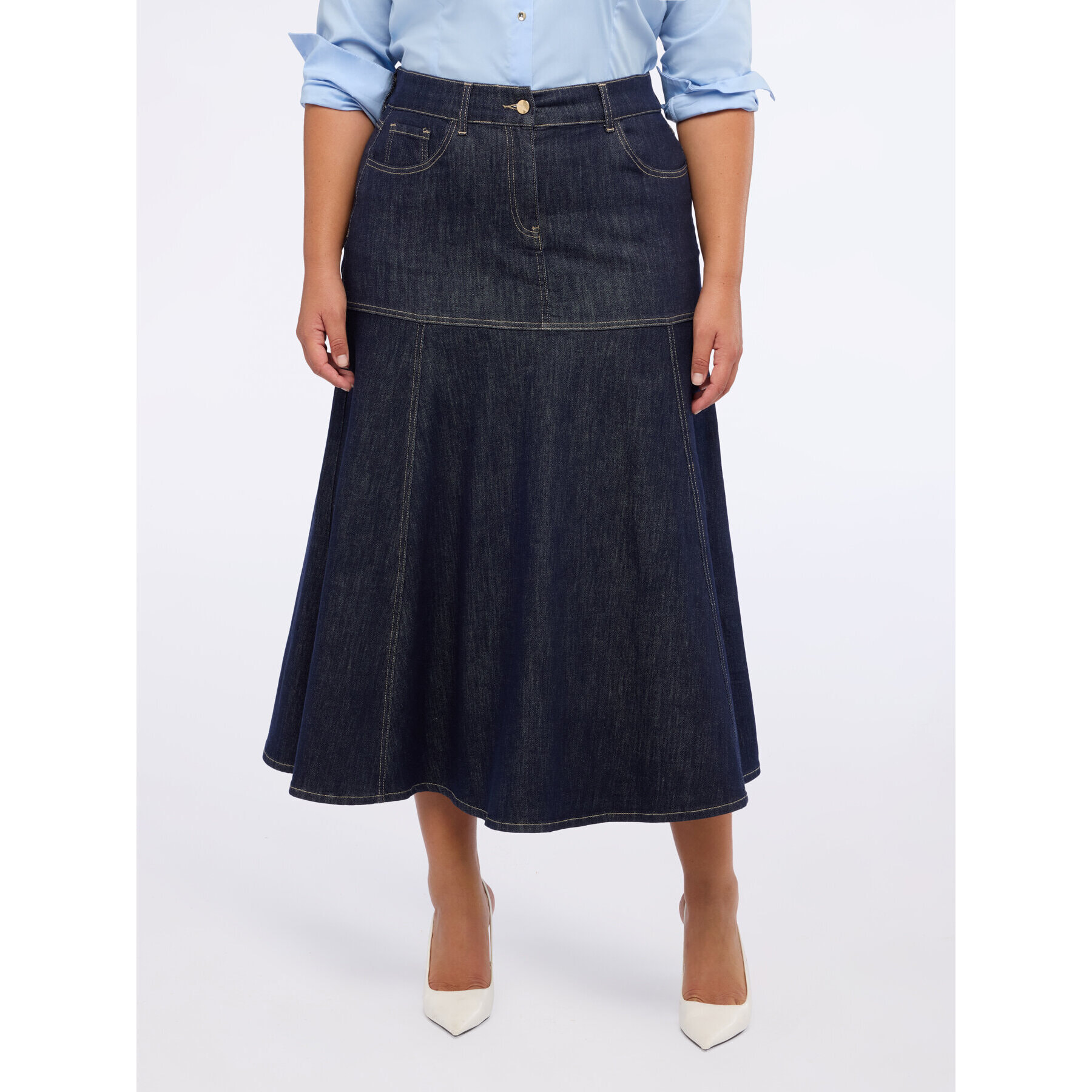 Fiorella Rubino - Gonna lunga in denim - Blu