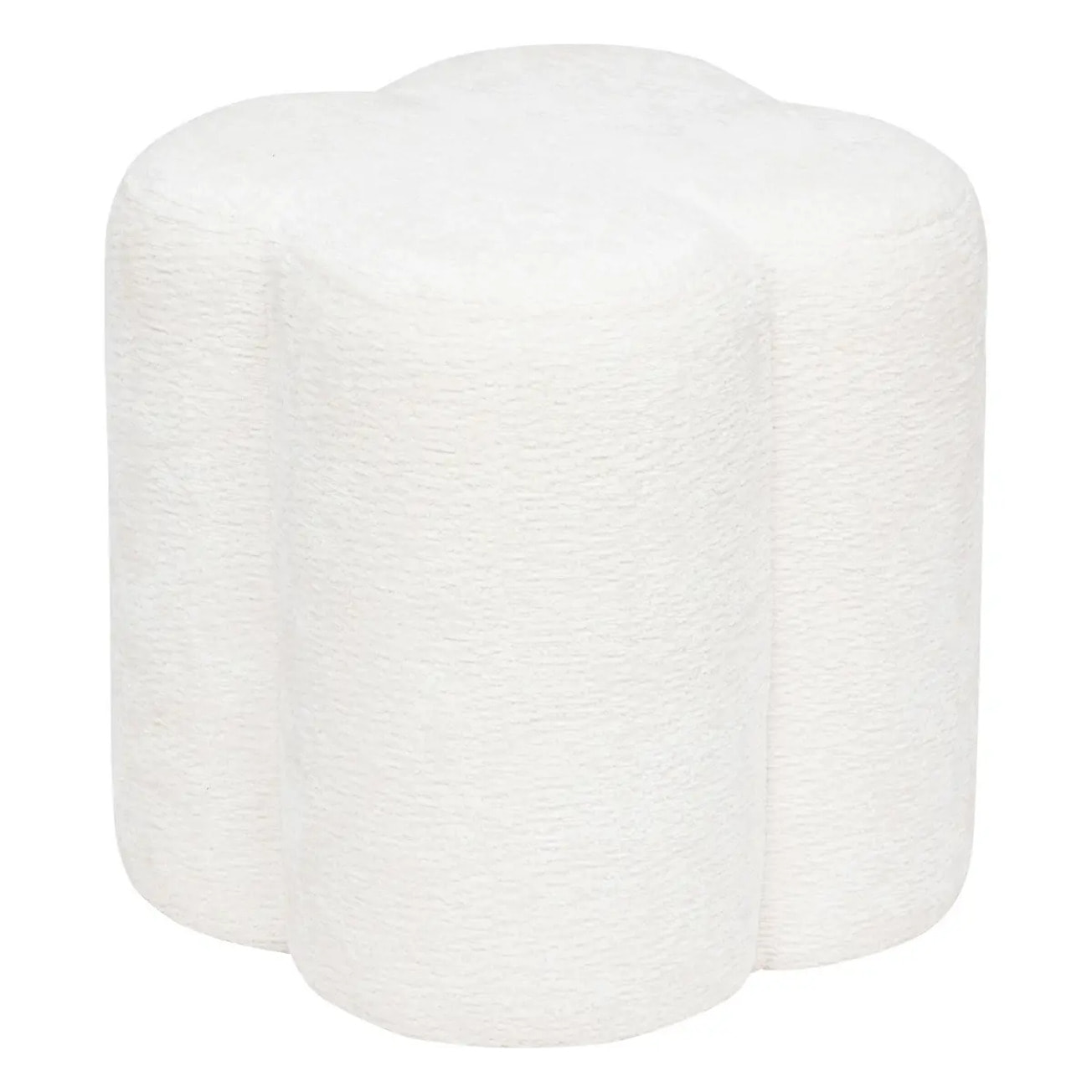 Pouf "Lavon" blanc 38x35x35cm