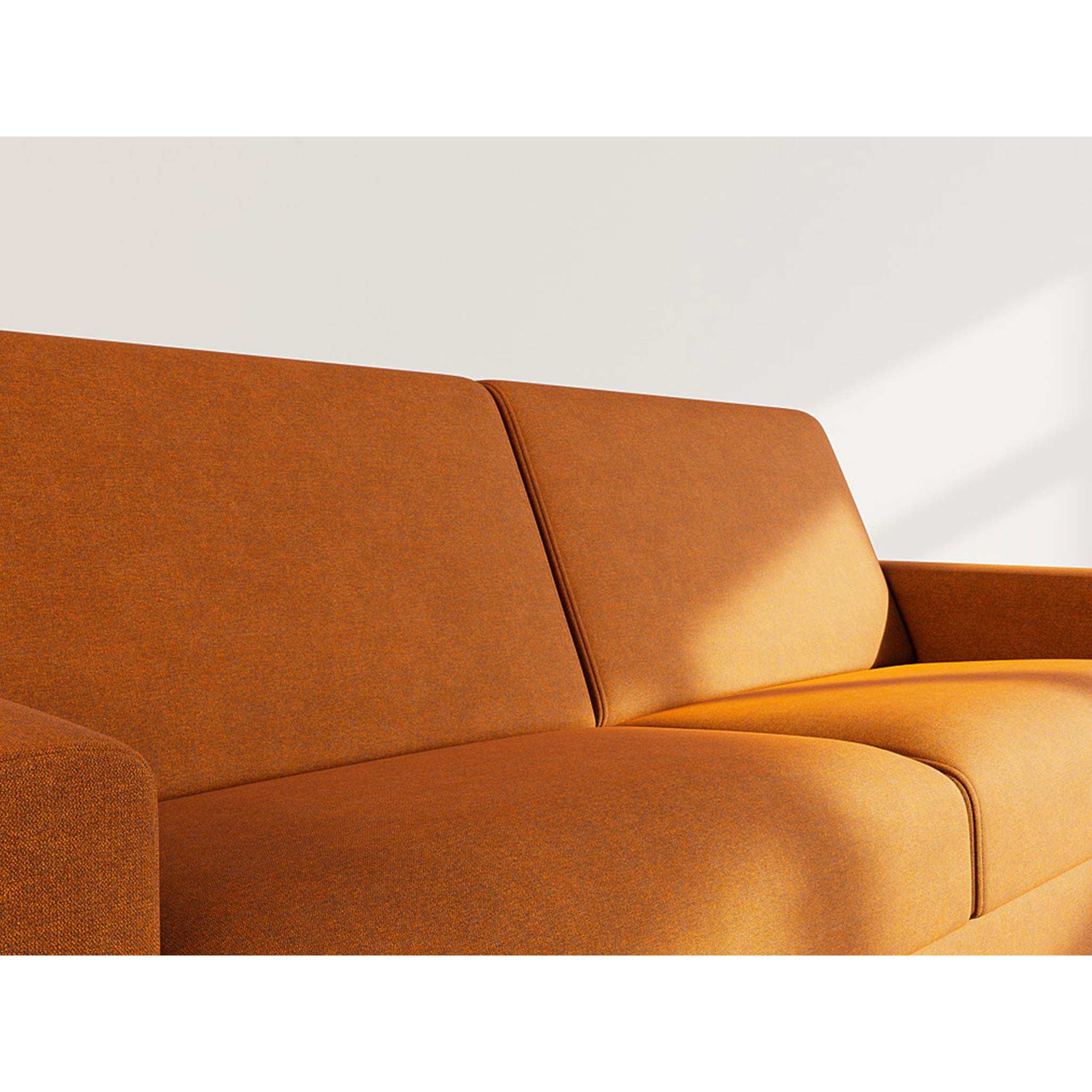 Julia - canapé lit 3 places convertible express couchage quotidien 140 cm matelas 14 cm en tissu - Rouille