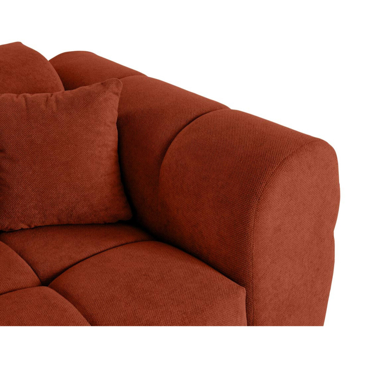 Ray - canapé droit 3 places en tissu texturé - Rouge