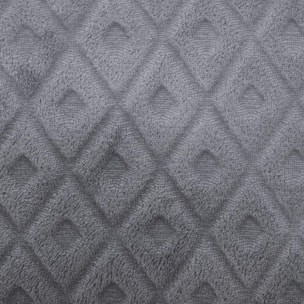 Coussin losanges - flanelle - gris foncé - 40x40 cm