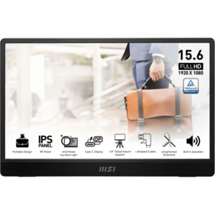 Ecran PC MSI PRO MP161 E2 Plat 15..6'' IPS