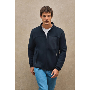 Sudadera polar azul marino con cremallera y logo Polo Club