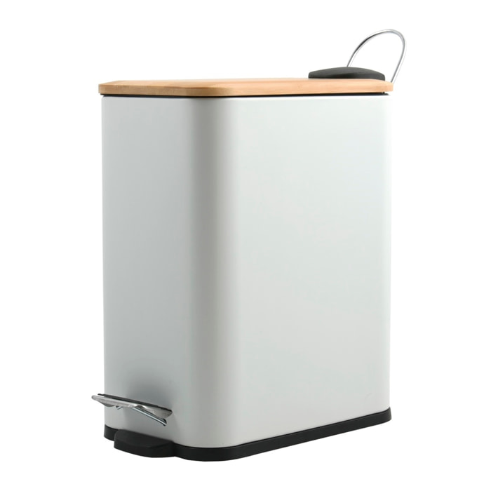 Cubo de basura con pedal ERIK de 5L en color Blanco - 14x28x29cm