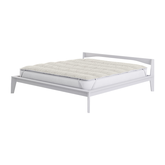 TOPPER TRAPUNTATO LINO CON ELASTICI - Made in Italy