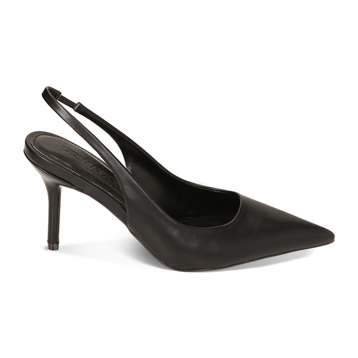 Slingback negra tacòn 8,4 cm