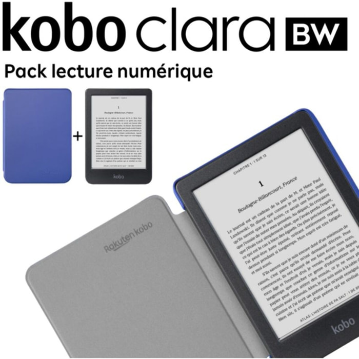 Liseuse eBook KOBO Bundle Clara BW+Cover Basic