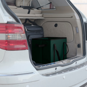 Organizer pieghevole Nardelly per bagagliaio in non-woven resistente, con maniglie, tasca frontale e base rigida.