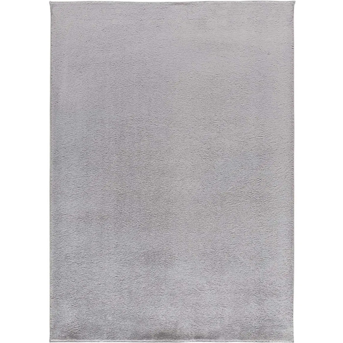 CORALINE Alfombra lisa lavable color plata, varias medidas disponibles.