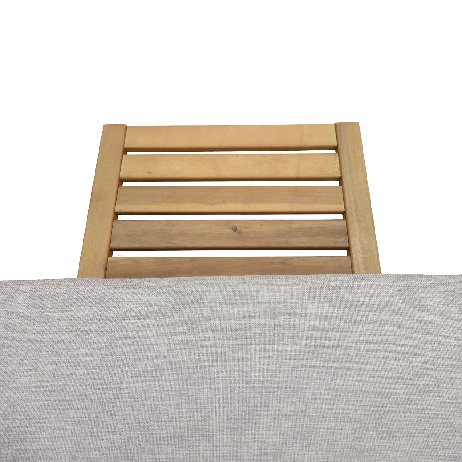 Bain de soleil pliant en acacia KANAWA - coussin sable