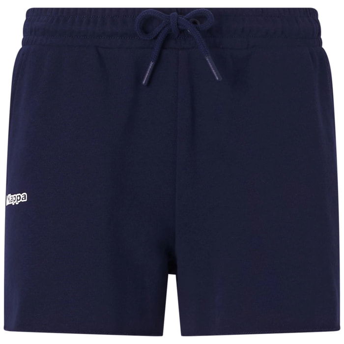 Kappa - Pantaloni Corti Donna Blu - Logo Fefra