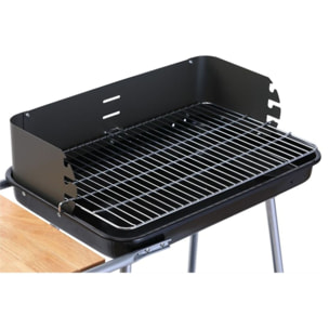 Barbecue charbon ESSENTIELB EBCA3 noir gris sur pieds, 37x23 cm