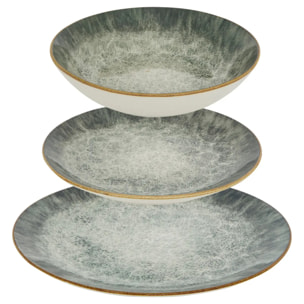 Service de table Juliette 12 pièce(s) vert L26,5xp2,4xH26,5cm