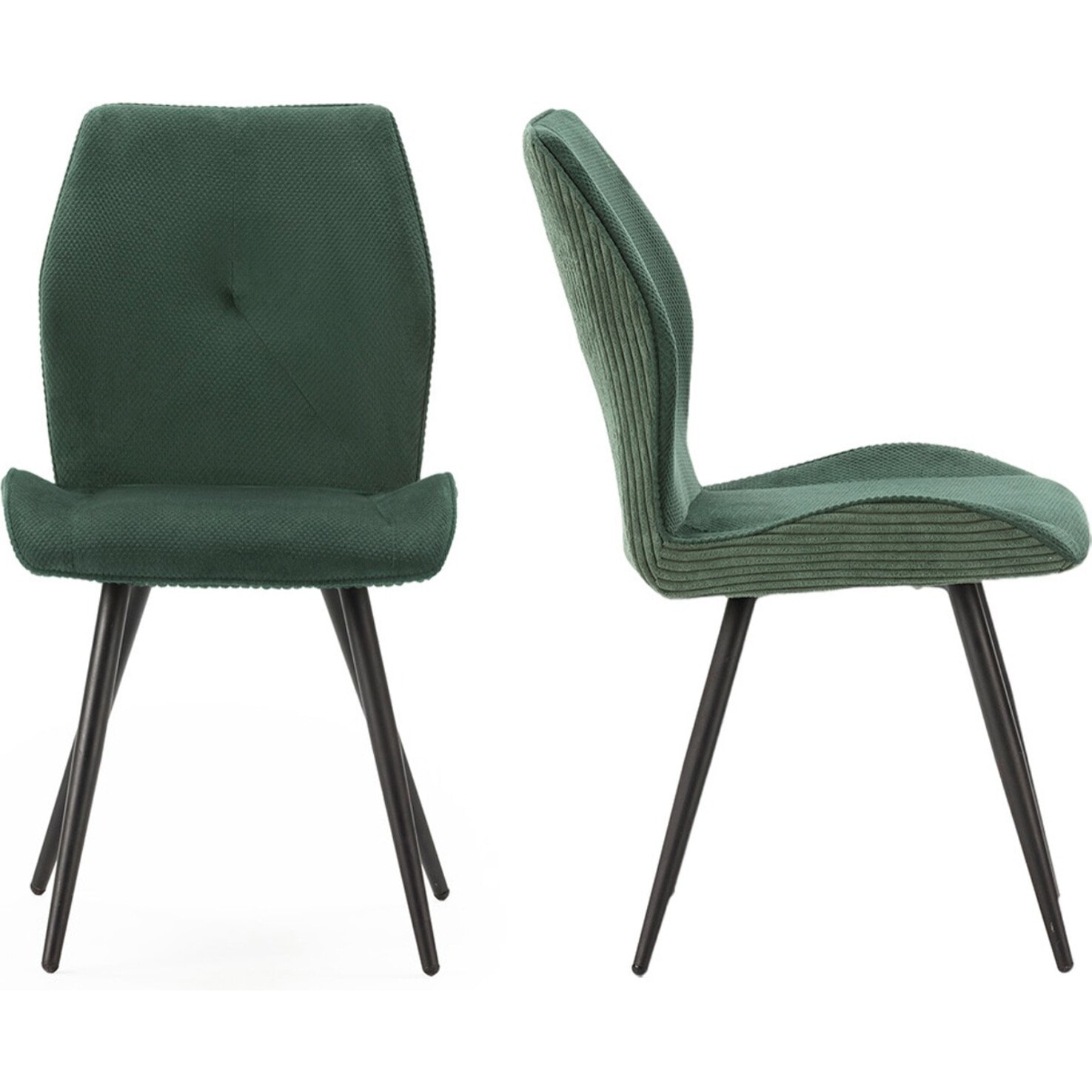 Lot de 2 chaises en velours côtelé - LYKKE