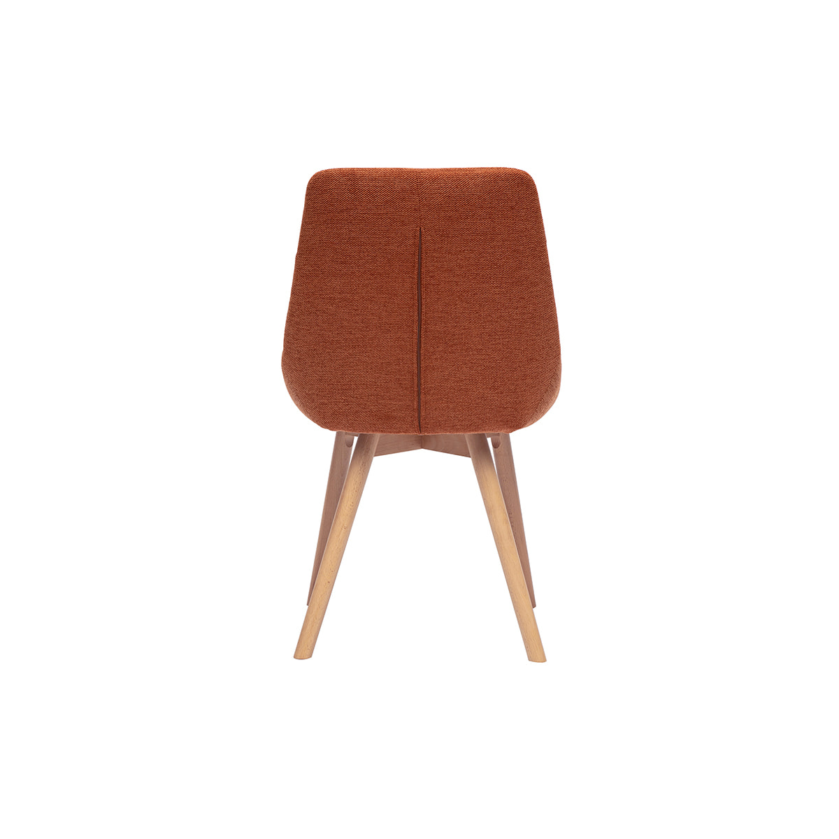 Chaises en tissu effet velours texturé terre brûlée et bois clair (lot de 2) ALESS