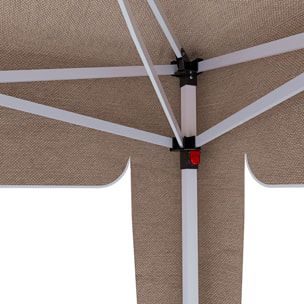 Gazebo Pieghevole Impermeabile 3 x 3 M Giardino Con 4 Sacche Pesi Sacca Trasporto Chiusura Fisarmonica Struttura Acciaio Copertura 160 gr/m² Tortora