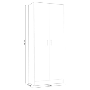 Armario multiusos 2 puertas 3 zonas Blanco