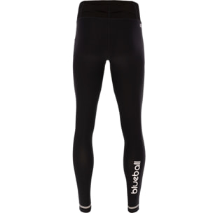 PANTALONI A COMPRESSIONE LUNGHI DA CORSA BLUEBALL DA UOMO IN NERO.