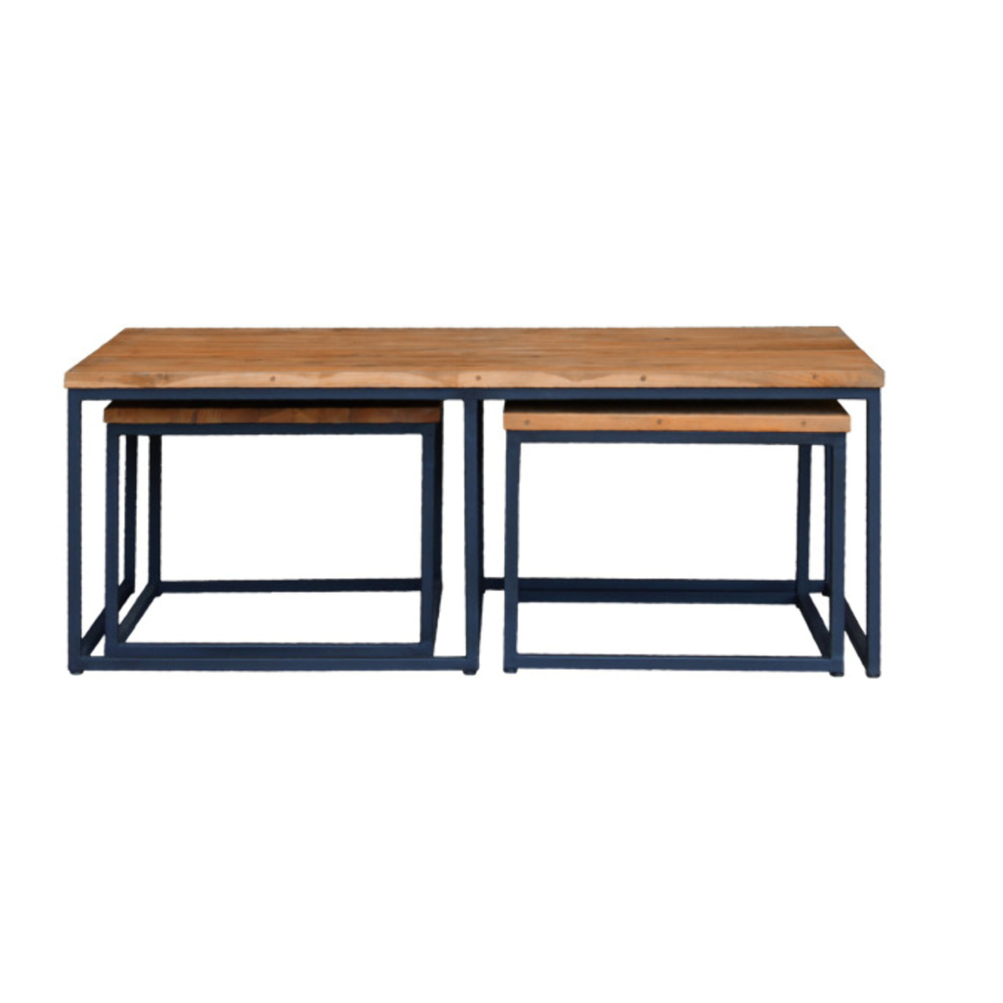 Tables gigognes basses rectangles et carrées en bois de teck - VERONA