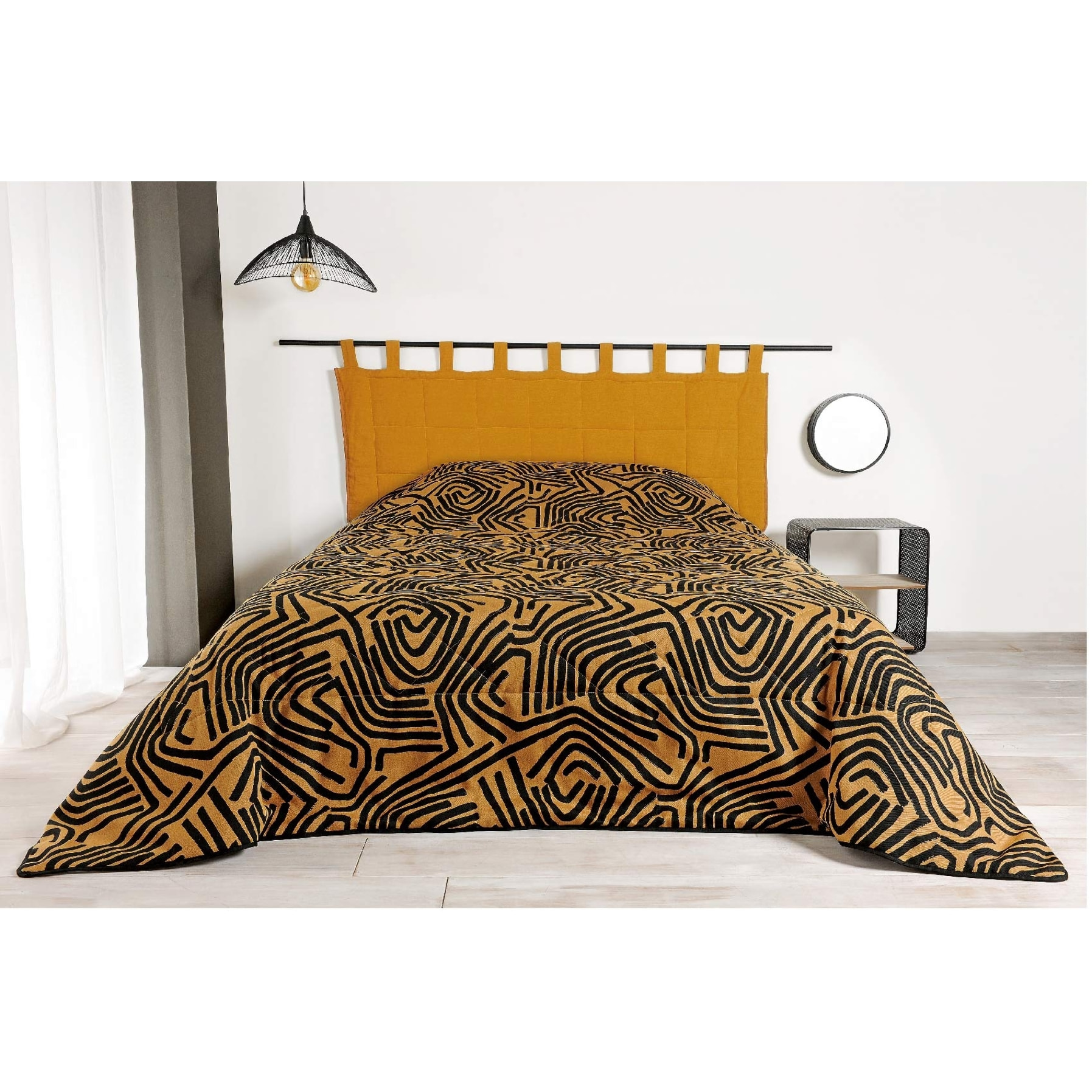 Jeté de lit avec des impressions ethniques - Orange