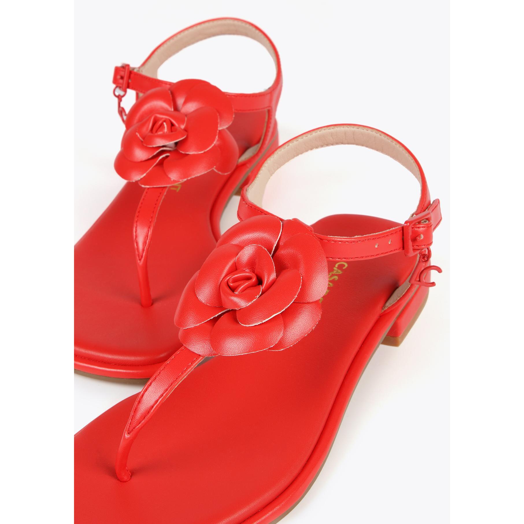Sandali con fascetta infradito e fiore