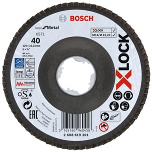 Disque X-Lock lamelle déporté Best Metal BOSCH Ø125 Grain 80 - 2608619203